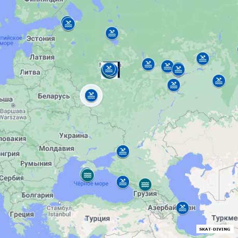Брянск на карте "Федерации Фридайвинга России"
