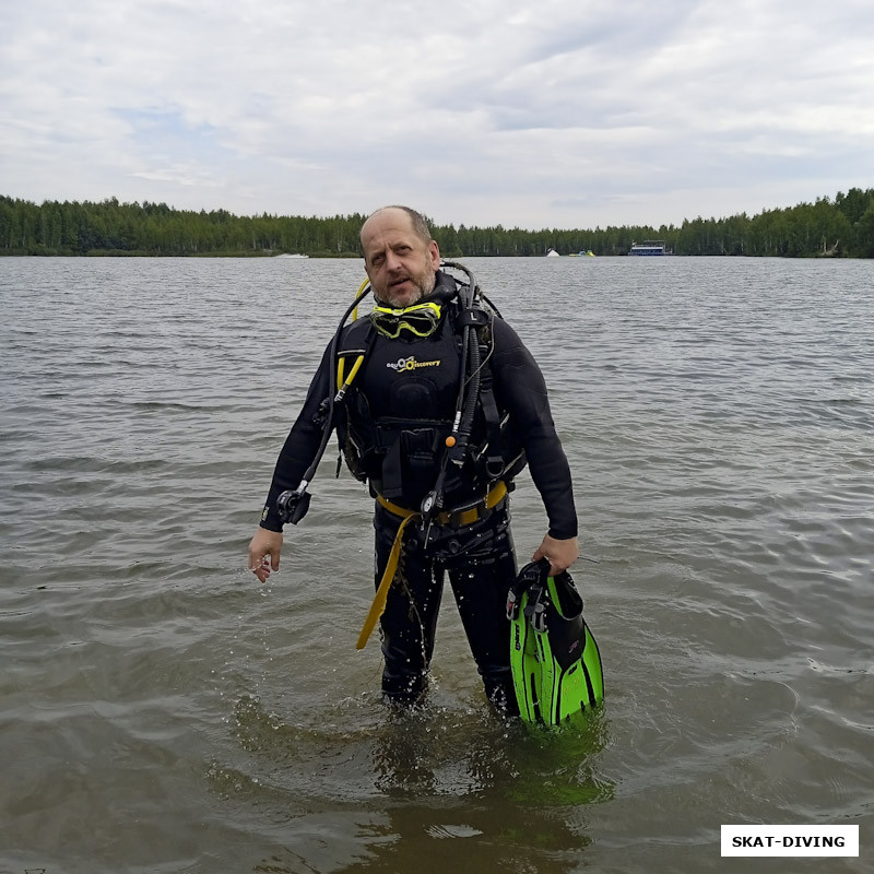 Минаков Дмитрий, на своей первой "открытой воде"