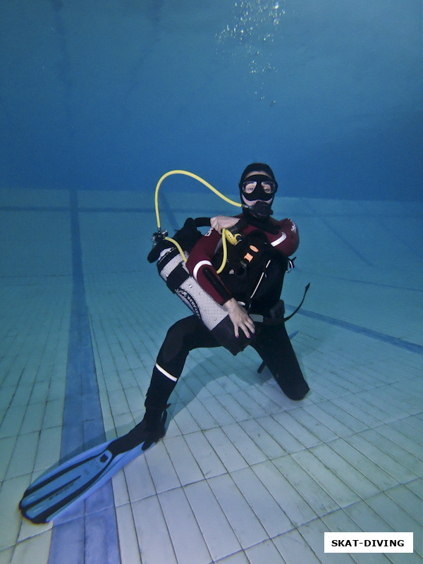 Демичева Валерия, упражнение по снятию с себя акваланга