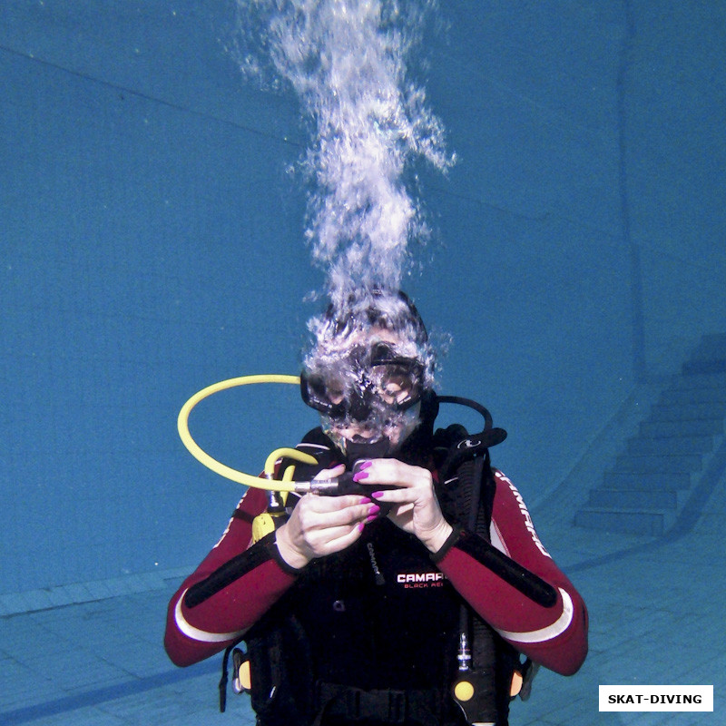 Демичева Валерия, подготовленный аквалангист должен уметь дышать из всего, откуда идет воздух