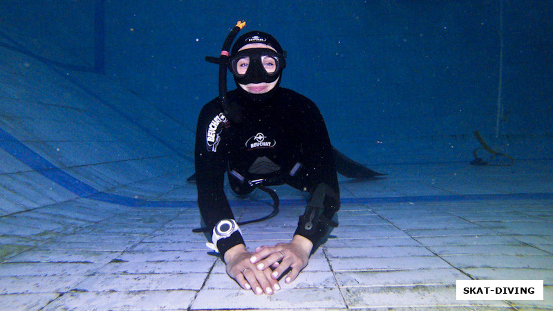 Шамина Елена, норматив курса 2 минуты 30 секунд недыхания под водой