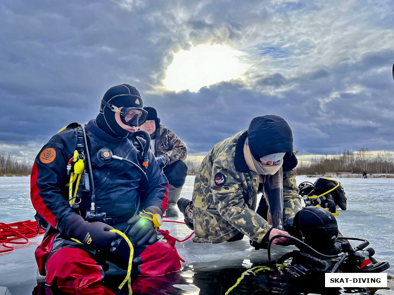 Мармылев Александр, технические аспекты подготовки спуска под лед