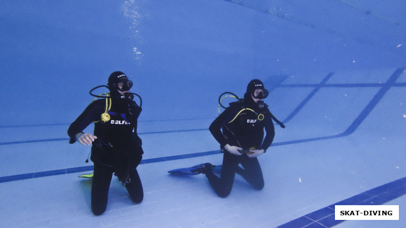 Федоров Иван, мучастники были традиционно разбиты на пары, как это делается во время реальных погружений