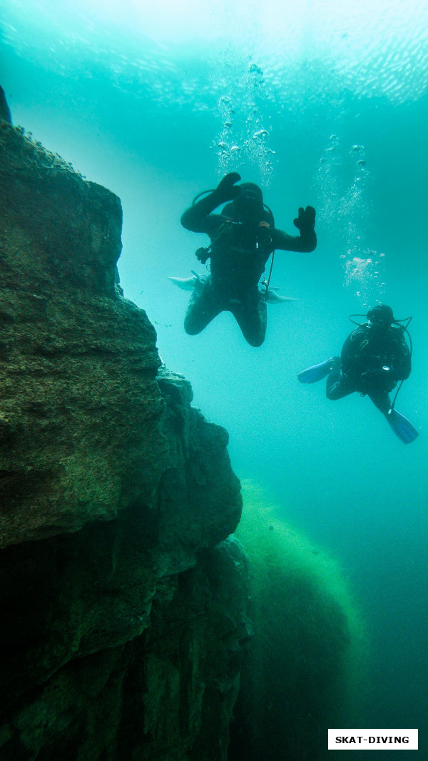 Азаркина Елена, Врацкий Сергей, волнительный момент, пологий берег закончился, дальше полет над бездной