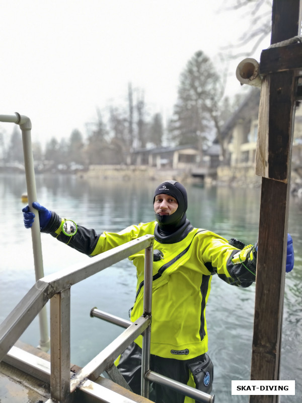 Ветров Евгений, традиционная проверка герметичности перед надеванием снаряжения