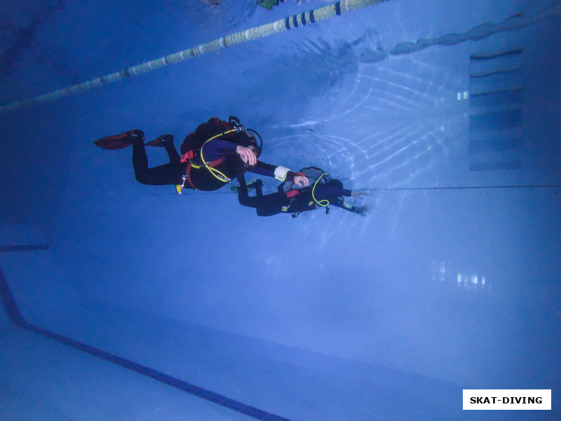 Кульбаков Максим, Розинкевич Игорь, работа в паре под водой - сложный элемент высшего пилотажа, ведь удовольствие от погружения должны получить оба участника