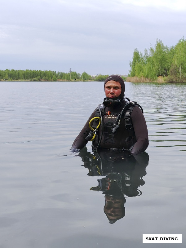 Чернышов Сергей, подрастающий аквалангист из Орла во время сдачи открытой воды