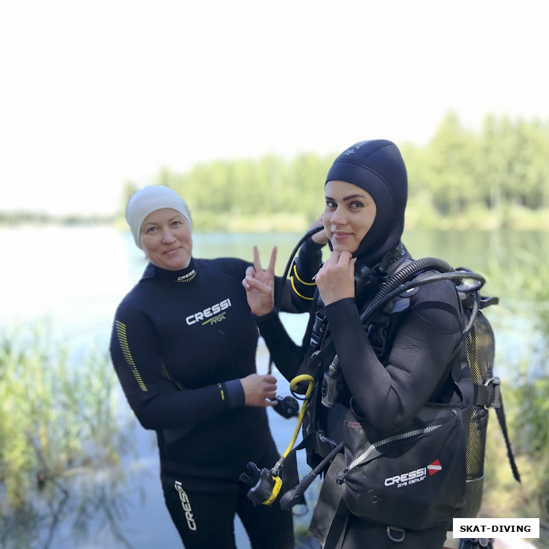 Матвеева Ольга, Гончарова Ангелина, помощь более опытного ныряльщика новичкам необходима