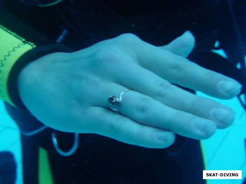 Кольцо, врученное прямо под водой