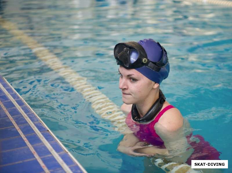 Сафронова Любовь, финишировала в первом заплыве с результатом 36 метров
