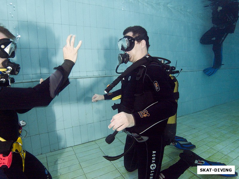 Василенко Евгений, первые секунды под водой