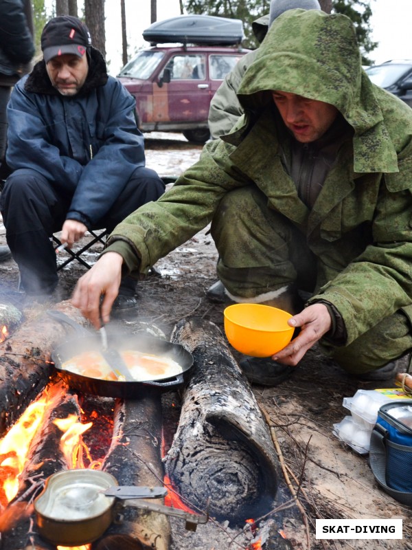 Кигин Владимир, Марченков Николай, приготовление завтрака для подвохов