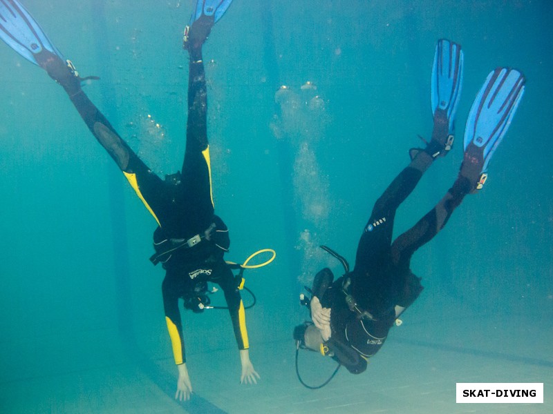 Ушканова Татьяна, Сомкин Николай, ощущение полета и гидроневесомость позволяют под водой делать удивительные вещи