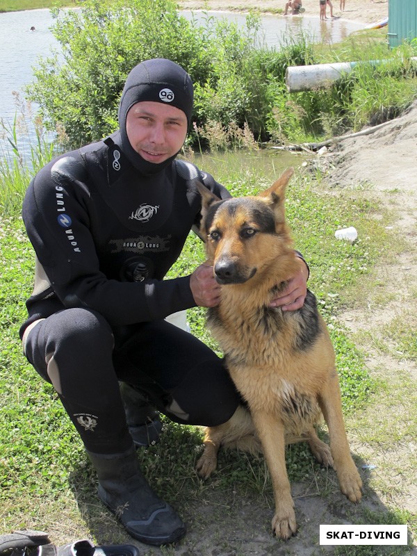 Леонов Дмитрий, со своей собакой