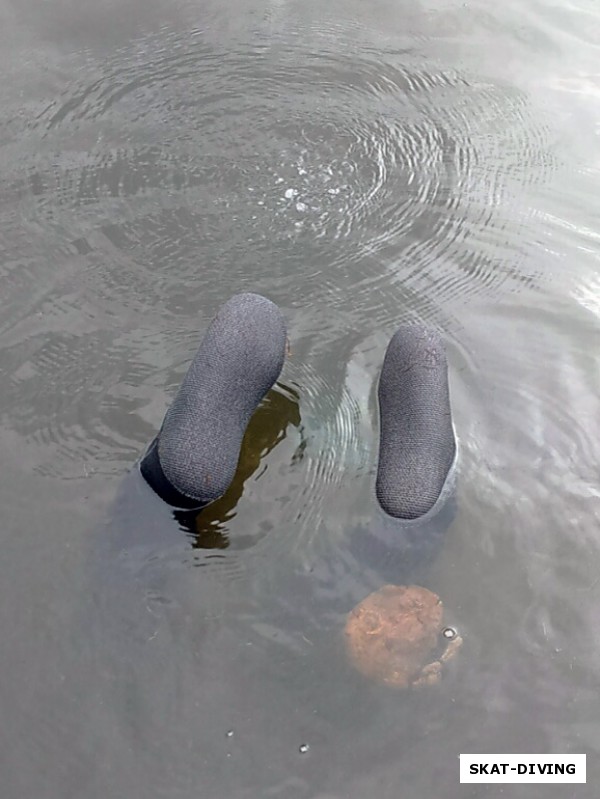 У причала Круглого озера можно увидеть и вот такую картину, а что делать, если ласты упали под воду?