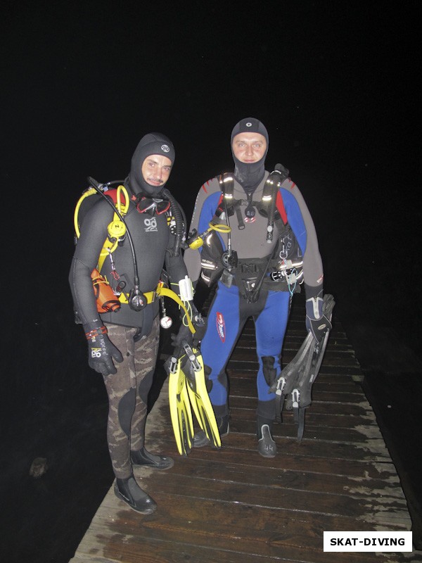 Бурносов Антон, Никитин Владимир, одна из «buddy-команд» собранных для ночного погружения на Круглом озере