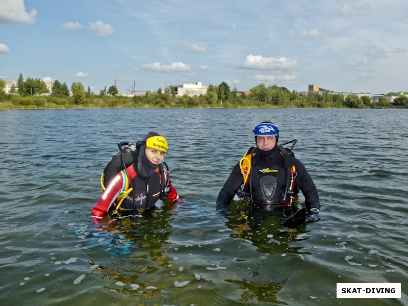 Романова Софья, Ковалев Алексей, первыми отправились под воду в тот день