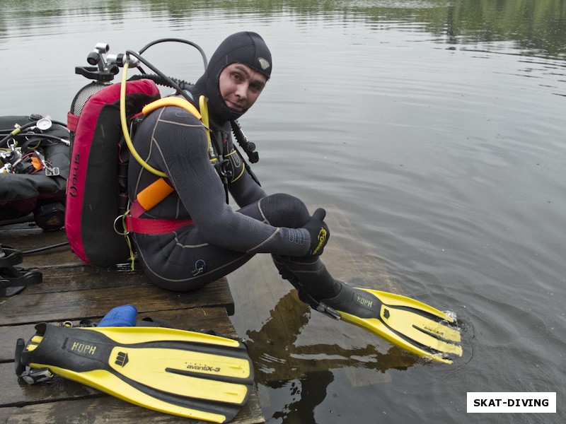 Корнеев Алексей, в прошлом году сдавал открытую воду на Круглом, но осознанно нырнул в озеро только сейчас