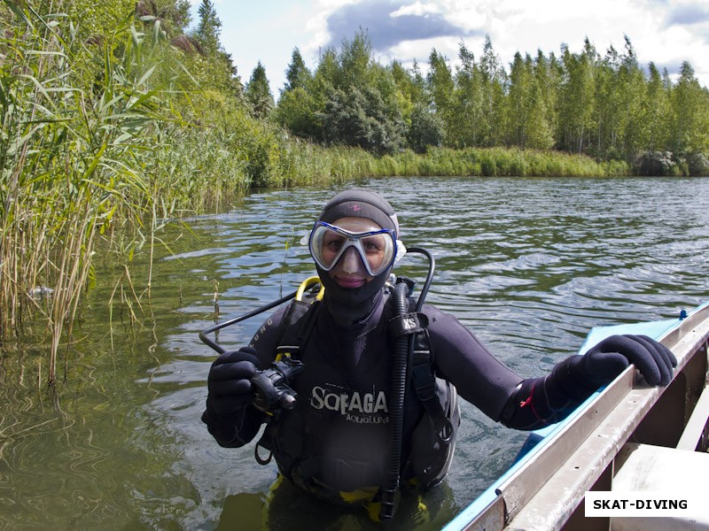 Клименченко Екатерина, готовится упорхнуть под воду в «маске-бабочке»