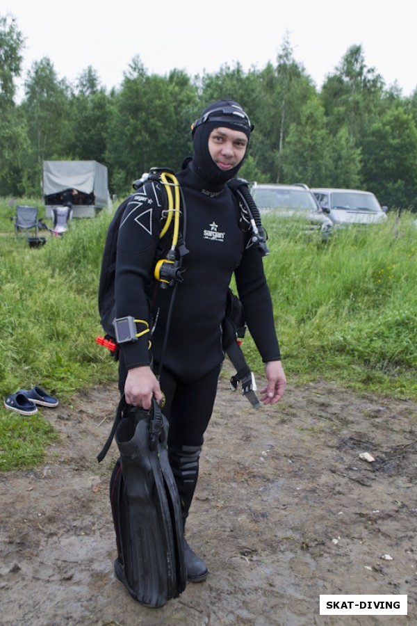 Быченков Дмитрий, провел занятие по курсу OWD сразу в открытой воде
