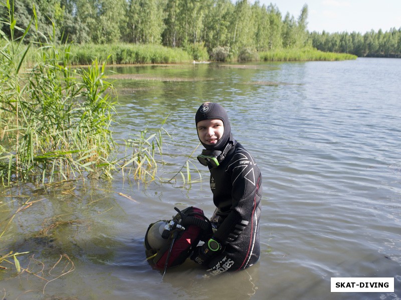 Кавказский Илья, еще один новичок сезона ждет Игоря Шукста для своей второй подводной прогулки