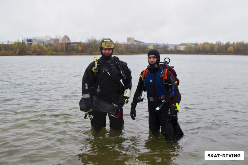 Шукста Игорь, Цилиакус Дан, оба впервые отправляются под воду в ДСК с аквалангом