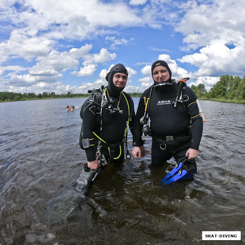 Быченков Дмитрий, Филиппов Родион, перед первым погружением в открытой воде