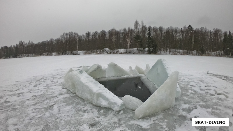 А вот так выглядели майны после завершения нашей программы, чтобы какой-нибудь рыбак не провалился по тонкому льду