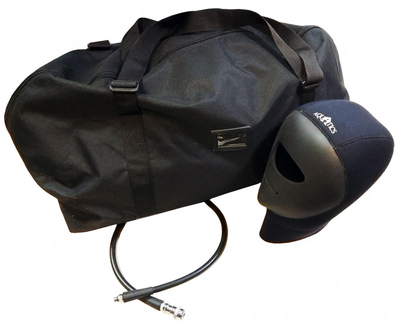 В комплекте неопреновый шлем толщиной 7мм, шланг поддува LP, сумка для переноски и хранения