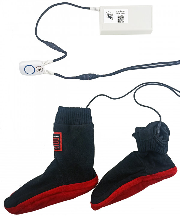 Полностью совместим с носками и перчатками, оснащенными активными греющими элементами от компании «SMART DIVE»