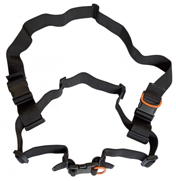 Основа для профессиональной разгрузочной системы подводного охотника из эластичных ремней с прочными пластиковыми быстросъемными пряжками.