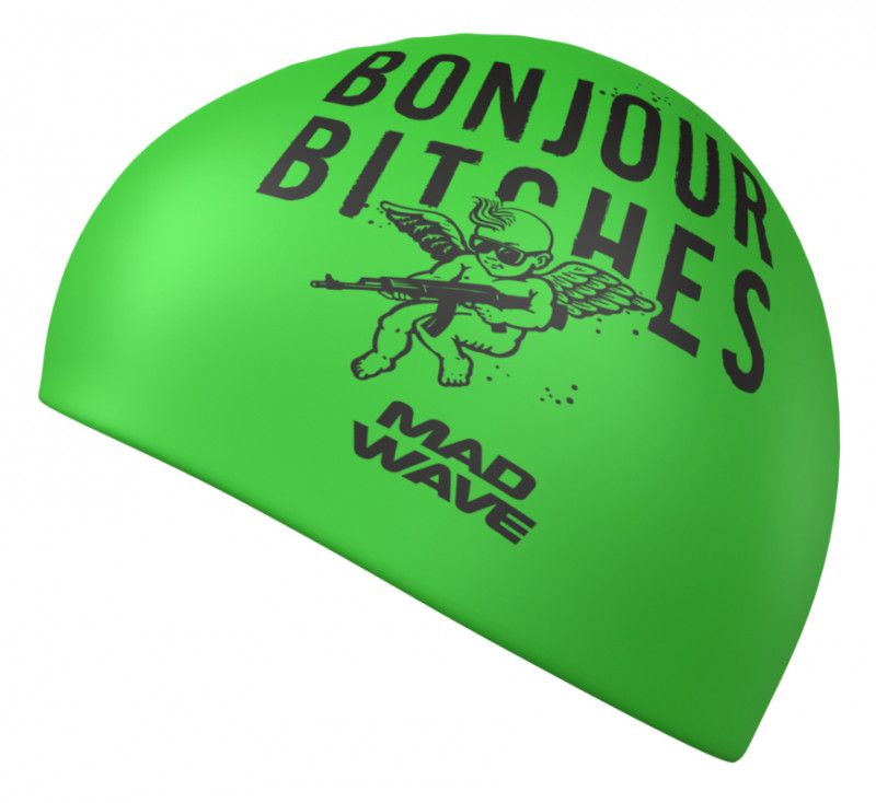 Шапка хорошо тянется, плотно облегает голову, не электризует и не тянет волосы, предотвращая их попадание в глаза и под детали очков или купальника. Универсальный размер шапочки подходит и взрослым, и детям.