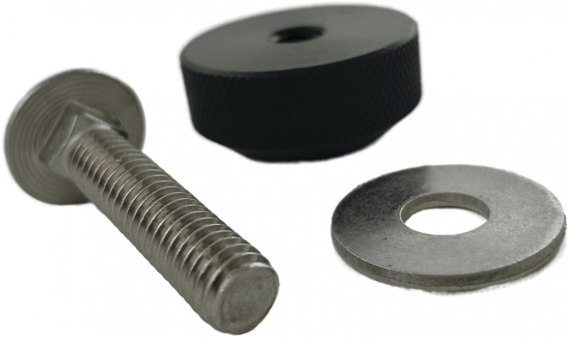 Вы приобретаете полный комплект, в него входит: нержавеющий болт, стальная нержавеющая шайба и пластиковая гайка.