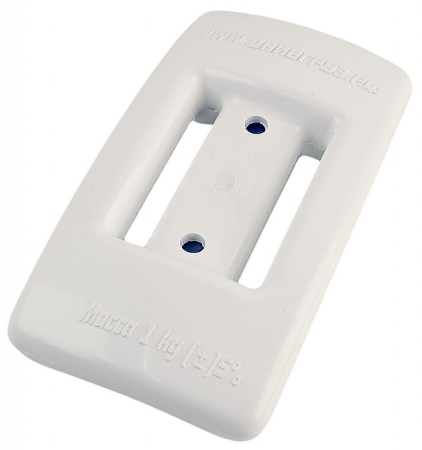 Внешний габарит груза - примерно 11.5х7х2.5см. Вес около 1кг. Он чуть больше аналогов из-за толщины полимерного покрытия.