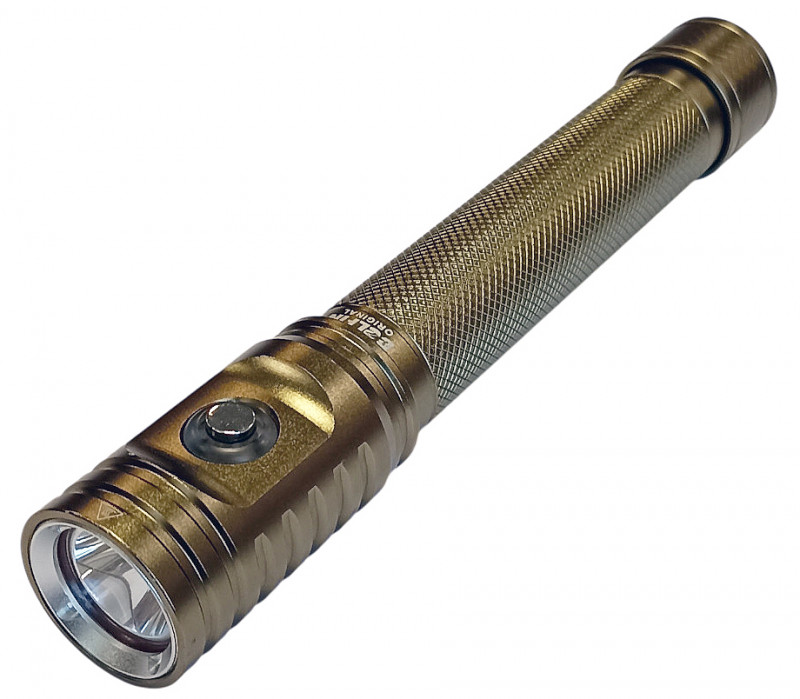 Бывший в употреблении фонарь «RD3 ELITE» с желтым светом, подходит для подводной охоты, состояние хорошее.