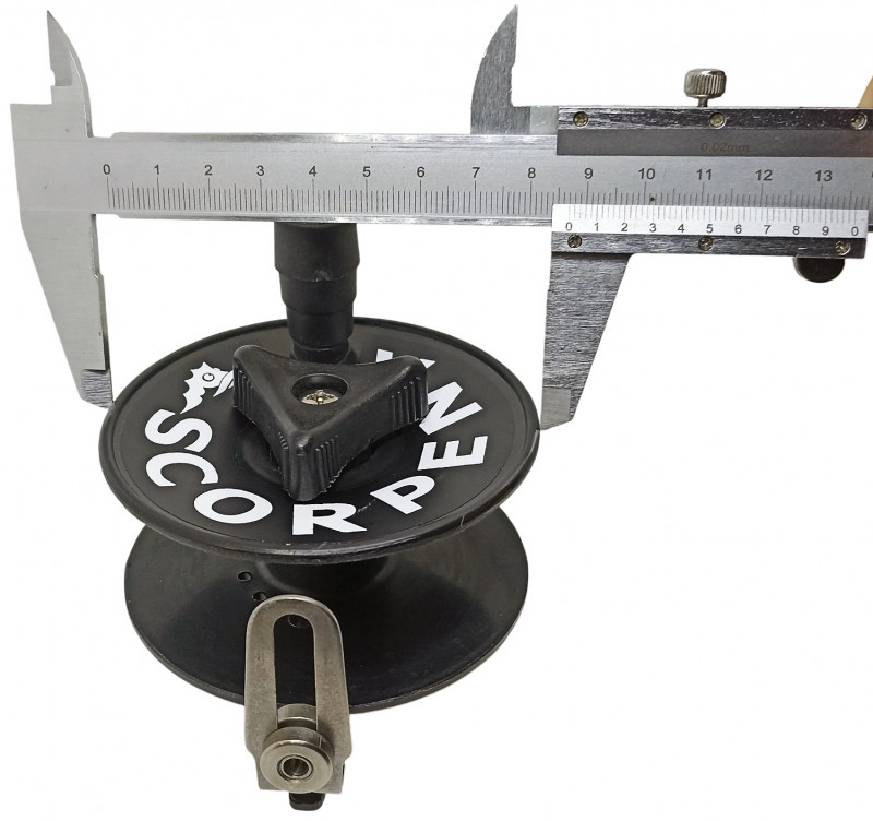 Диаметр шпули для намотки линя - 8.7см.