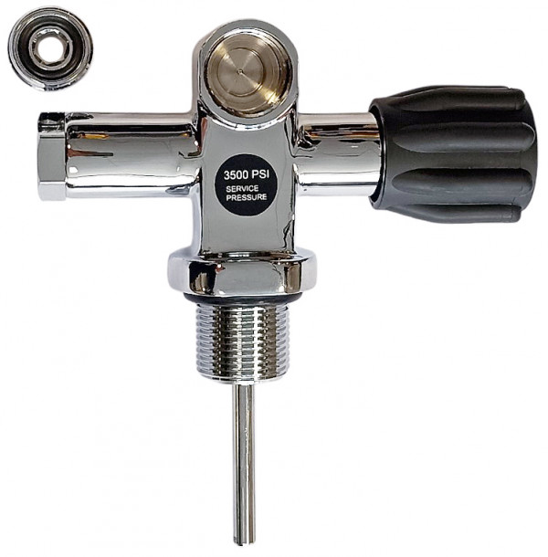 Профессиональный качественный ЛЕВЫЙ вентиль для сборки спарки, установки на баллоны для сайдмаунта или банальной эксплуатации в однобалонной рекреационной конфигурации.