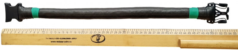 Длина ошейника примерно 54см, диаметр около 3см.