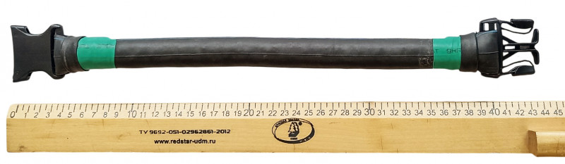 Длина ошейника примерно 44см, диаметр около 2.5см.