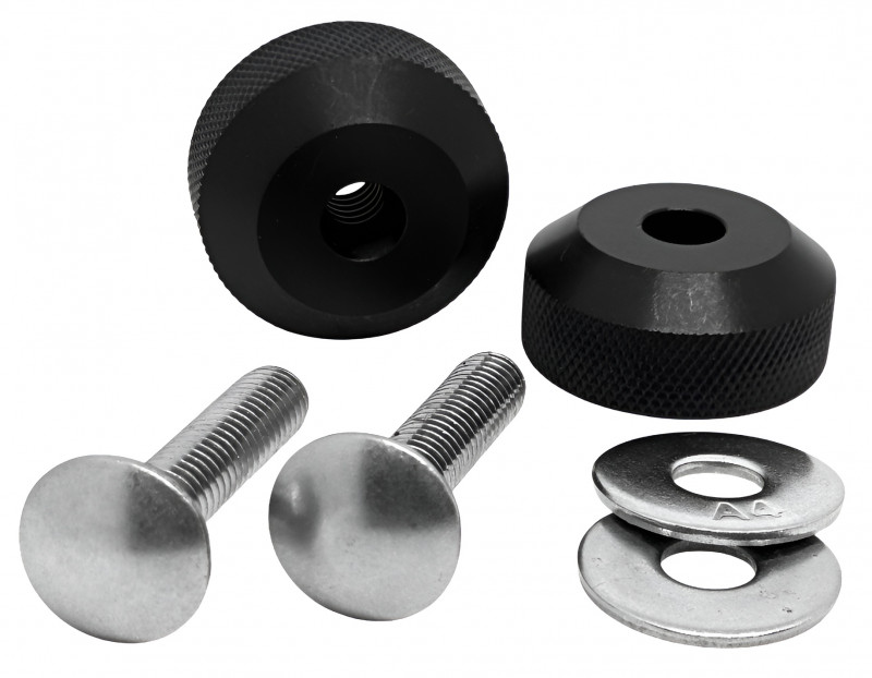 Цена указана за комплект: болт - 2 шт., шайба - 2 шт. и пластиковая гайка - 2 шт. Все детали изготовлены из качественной нержавеющей стали и высококачественного пластика.