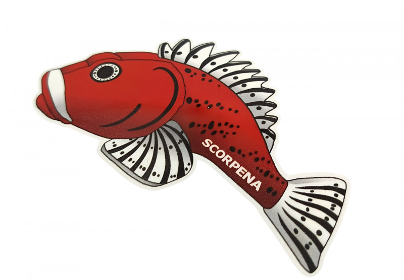 Стикер «Scorpena» - солидный логотип, который говорит без слов: «Да, я знаю толк в подводном снаряжении». Идеальный выбор для тех, кто гордится брендом и хочет, чтобы другие это заметили.