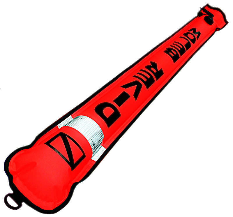 Маркерный буй для обозначения места всплытия дайвера или прохождения остановки безопасности. Может служить для поддержания плавучести на поверхности и под водой, для подачи сигналов в экстренных ситуациях.