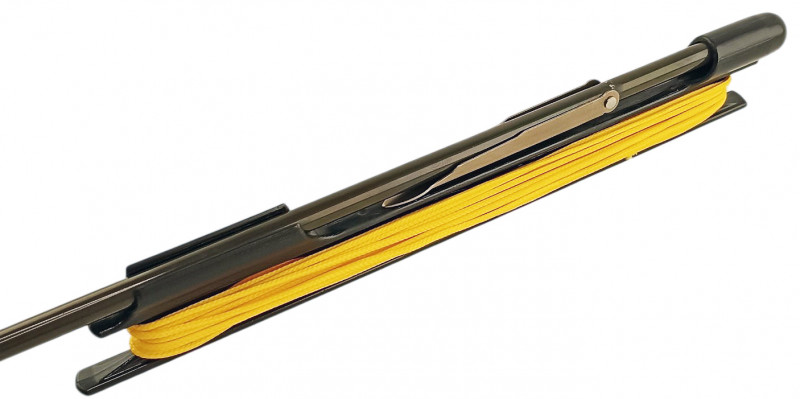 Подходит даже к арбалетным гарпунам таитянского типа, с откидным флажком прямо на гарпуне.