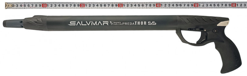 Габаритная длина ружья от края надульника до выступающего края ручки - около 62 сантиметров.