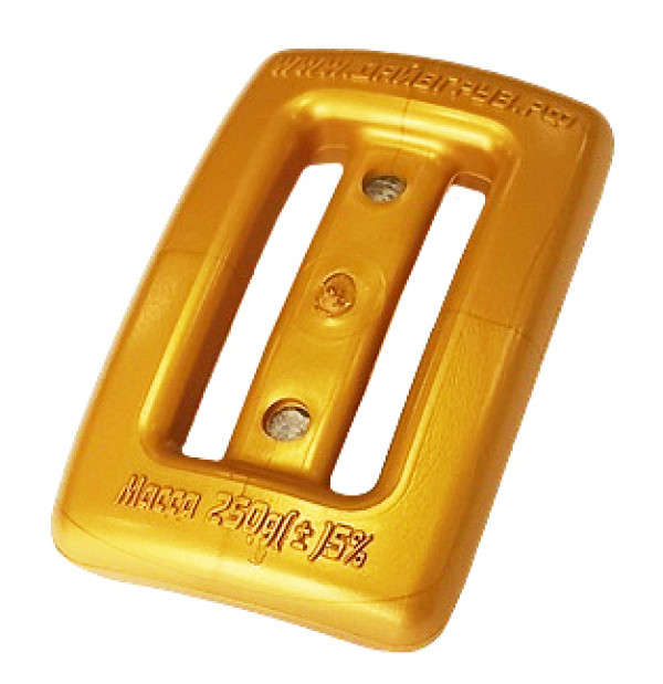 Внешний габарит груза - примерно 8.3x5.3x1.6см. Он чуть больше аналогов из-за толщины полимерного покрытия. Вес около 0.25кг погрешность в весе +/- 5% от номинала.