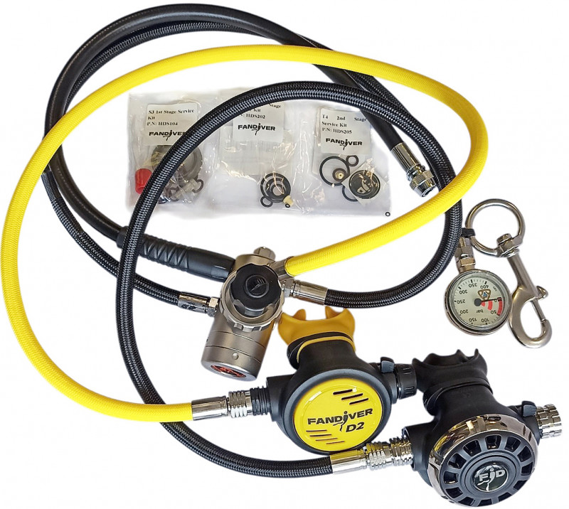 Полностью готовый комплект регулятор Fandiver F3-D4-D2 + манометр с карабином + шланг поддува 60см + 3 KIT в фирменном чехле.