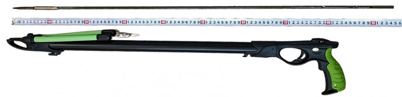 Длина ружья - 84см, гарпуна - 95см.