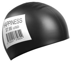 Шапка плавательная «HAPPINESS», черная