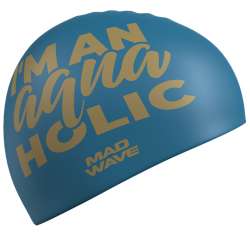 Шапочка «AQUAHOLIC BIG» своей крупной золотой надписью сразу отвечает на вопросы о любви к воде. А вот «BIG» в названии говорит о том, что в сравнении со многими другими моделями, данная шапка имеет чуть более увеличенный объем. Это особенно оценят «богатыри» и люди с длинными волосами.