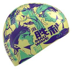 Желтая шапочка со стилистикой аниме поможет поклонникам этого жанра найти единомышленников в бассейне.